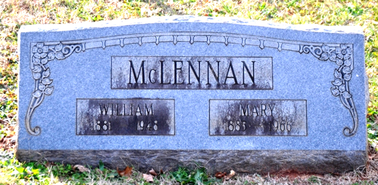 Photo of headstones/William McLennan 1881-1948 hdstn Lynchburg Spring Hill cem VA